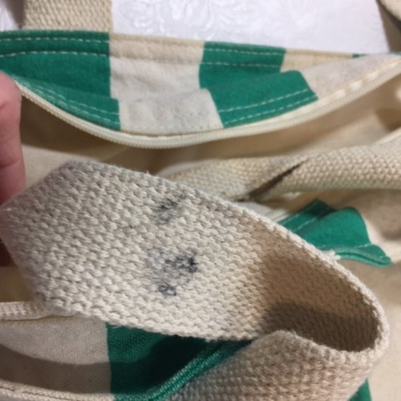 Caribbean Joe Striped Canvas Zip Shopping Beach Travel Tote Bag Extra Lg 22"x18" - Picture 11 of 16